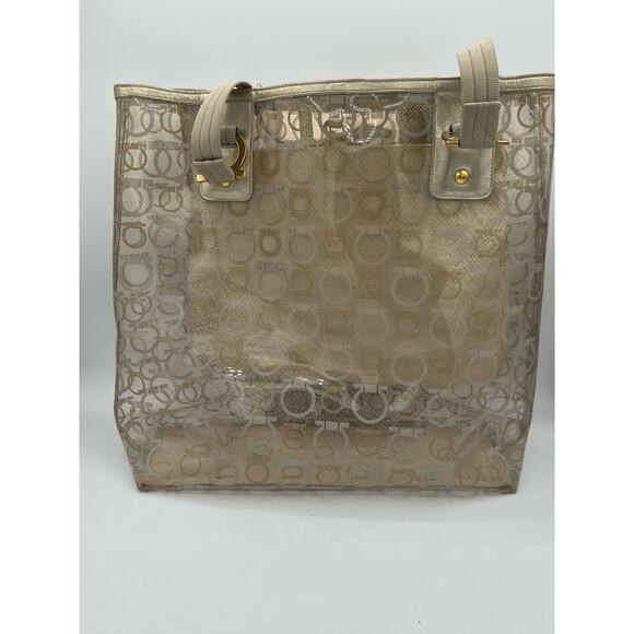 Salvatore Ferragamo Gancini Tote purse cute clear shoulder bag - Picture 2 of 15